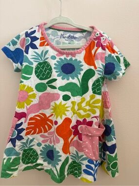 Mini Boden Girls Floral Pocket Dress - Multicolor